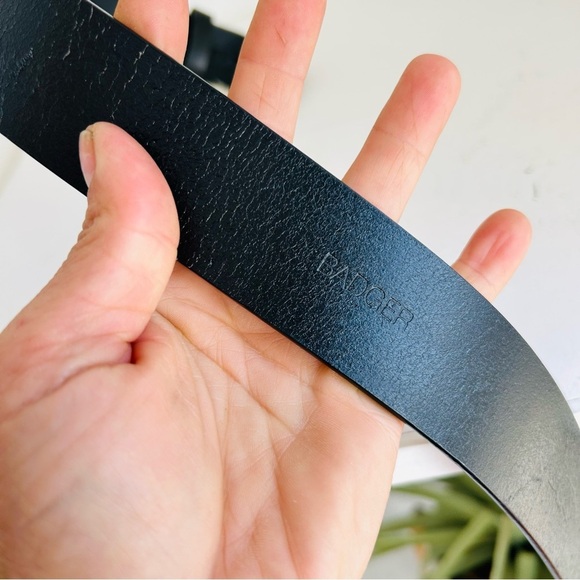 Vintage Badass Solid Black Leather belt with Iron Cross and Skull Belt Buckle 42 - Picture 5 of 7